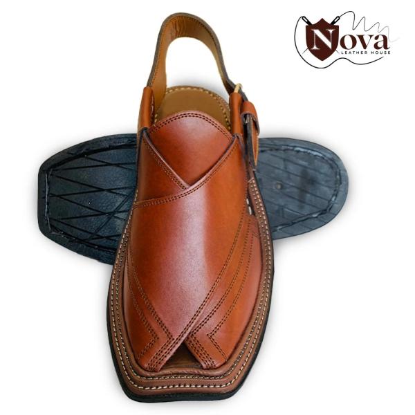 Triple Gear Handmade Peshwari Brown Chappal